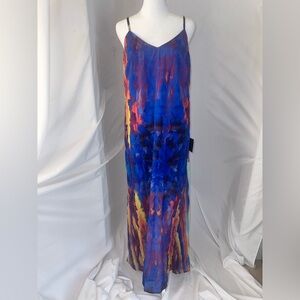 Vibrant Multicolor Spaghetti Adjustable Strap Dress